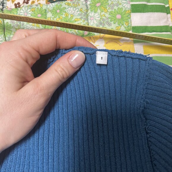 Sandro Blue Cap Sleeve Sweater - Picture 3 of 7